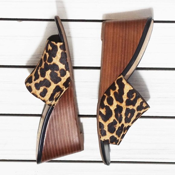 Franco Sarto Mckenna Genuine Calf Hair Wedge Sandal 7 - Picture 2 of 4